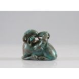 Qing period "goats" turquoise sculpture