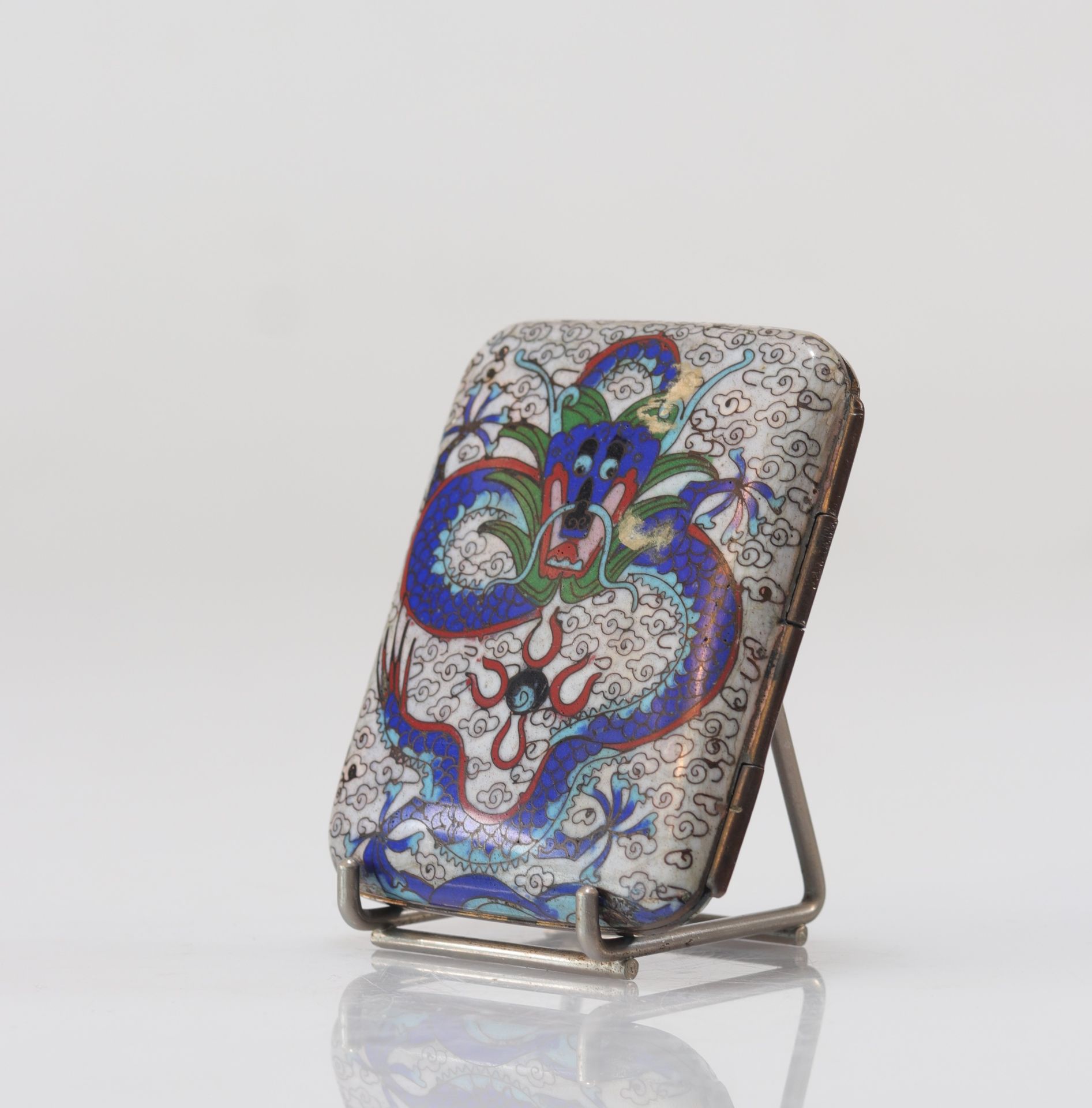 Cloisonne card holder decorated with dragons - Image 3 of 4