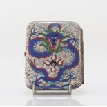 Cloisonne card holder decorated with dragons