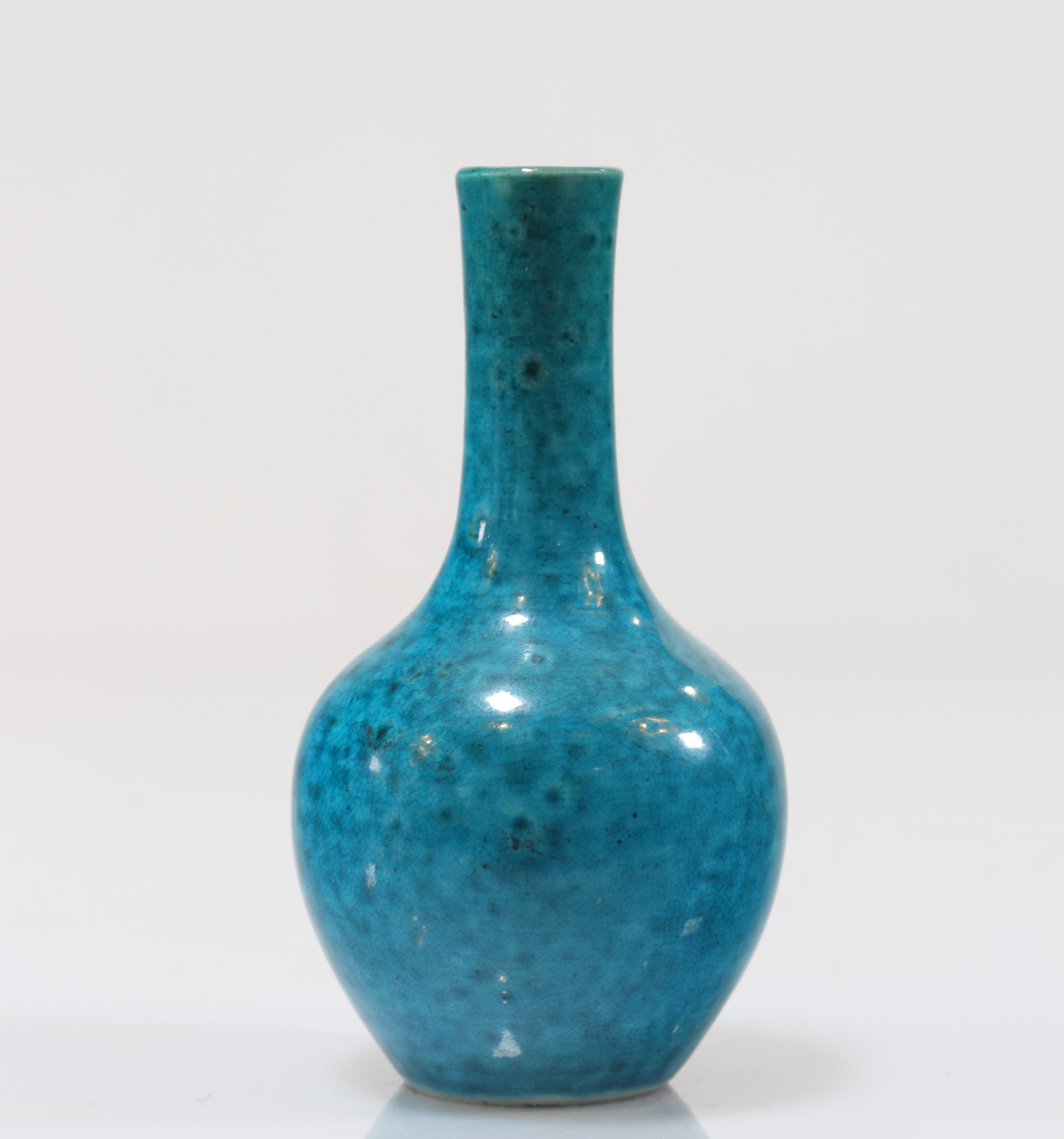 Qing Period Blue Monochrome Chinese Porcelain Vase - Image 3 of 4
