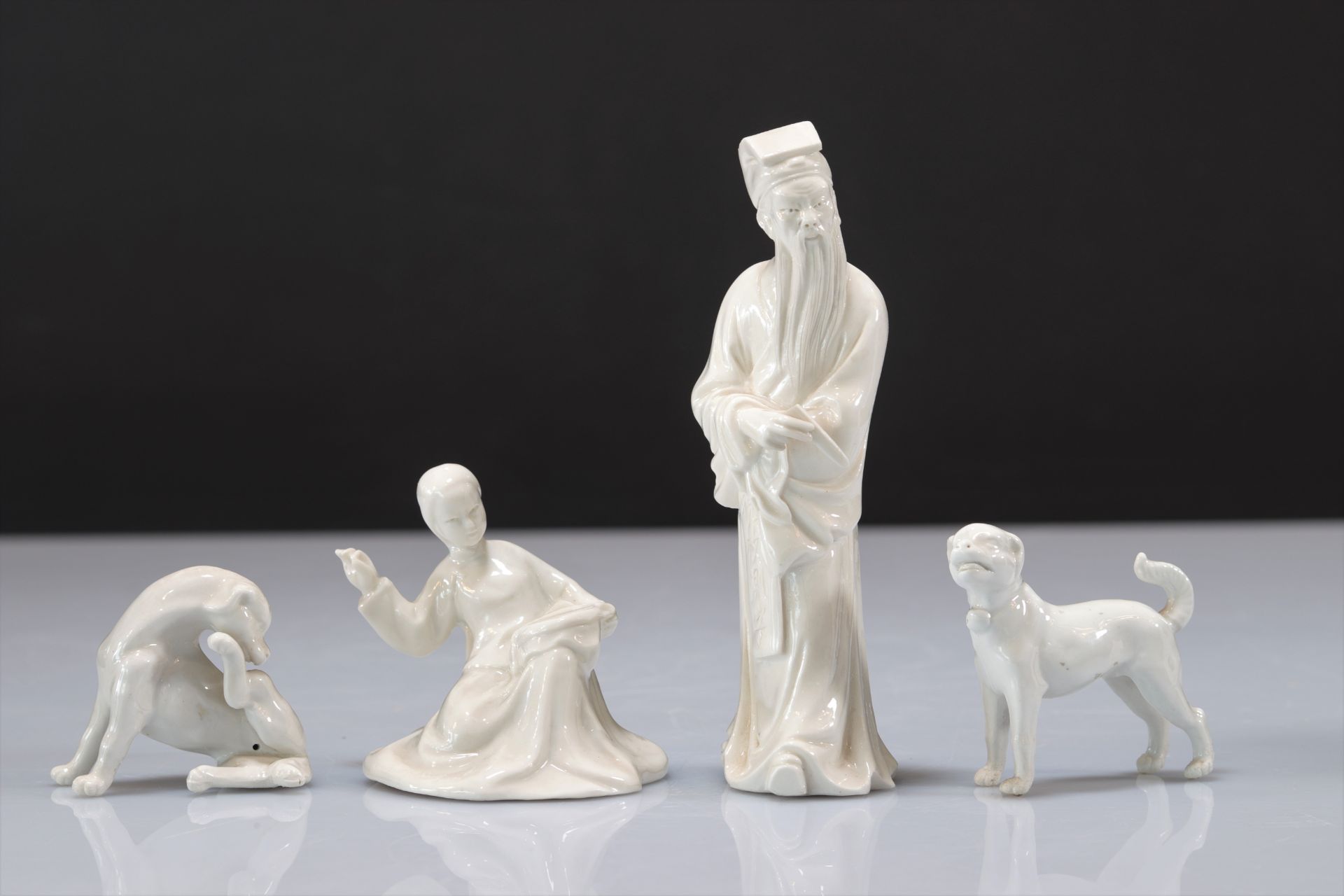 Set of 9 Chinese white porcelain statues - Image 4 of 5