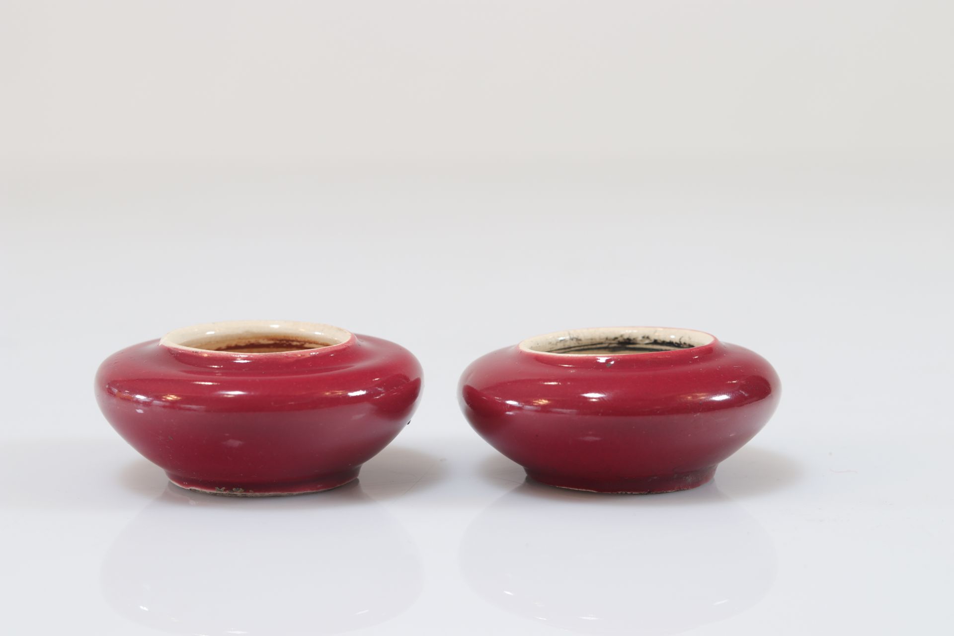 Pair of oxblood porcelain vases