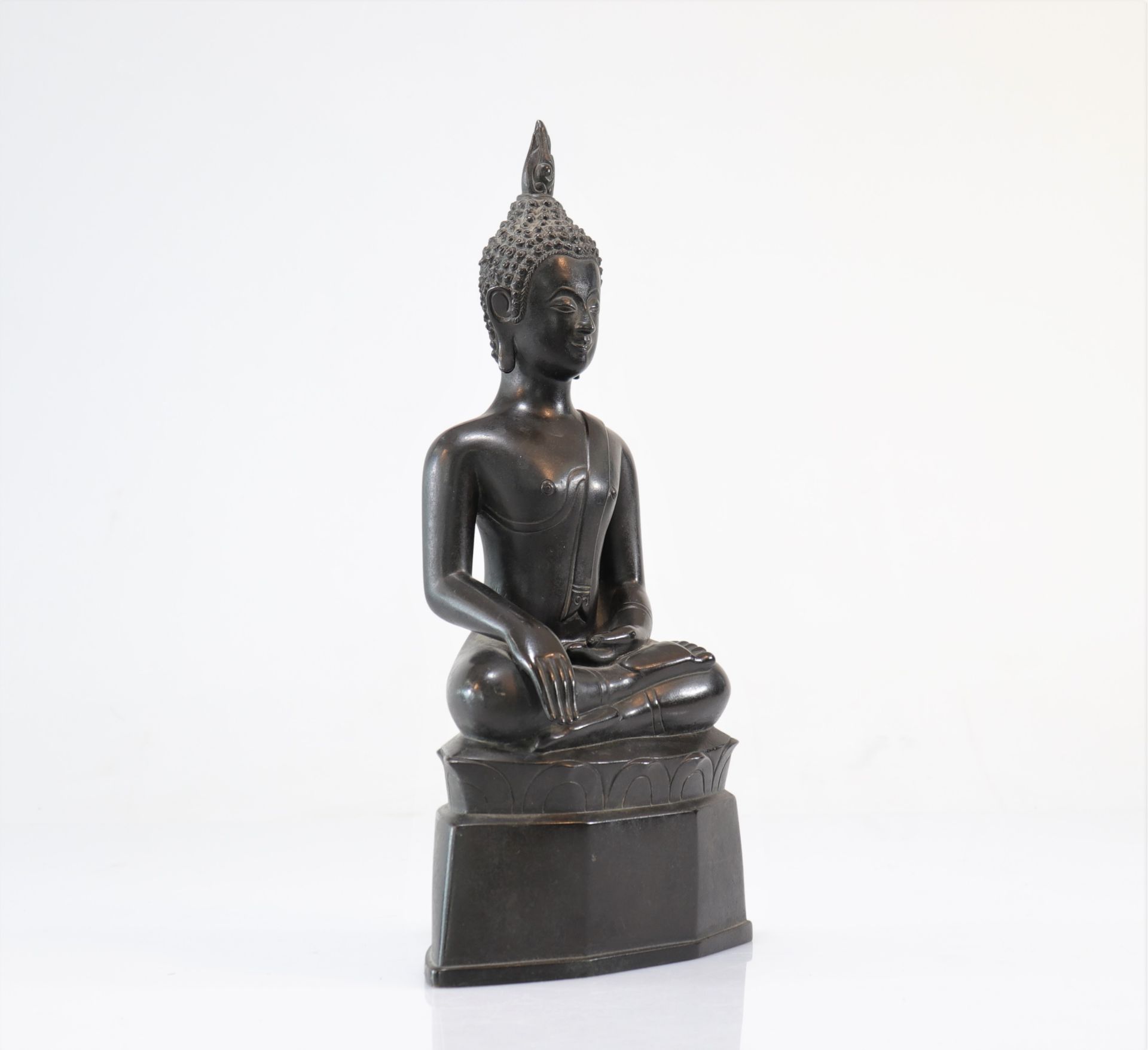 Buddha China / Thailand in bronze XVIIIth mark on the back - Image 2 of 5