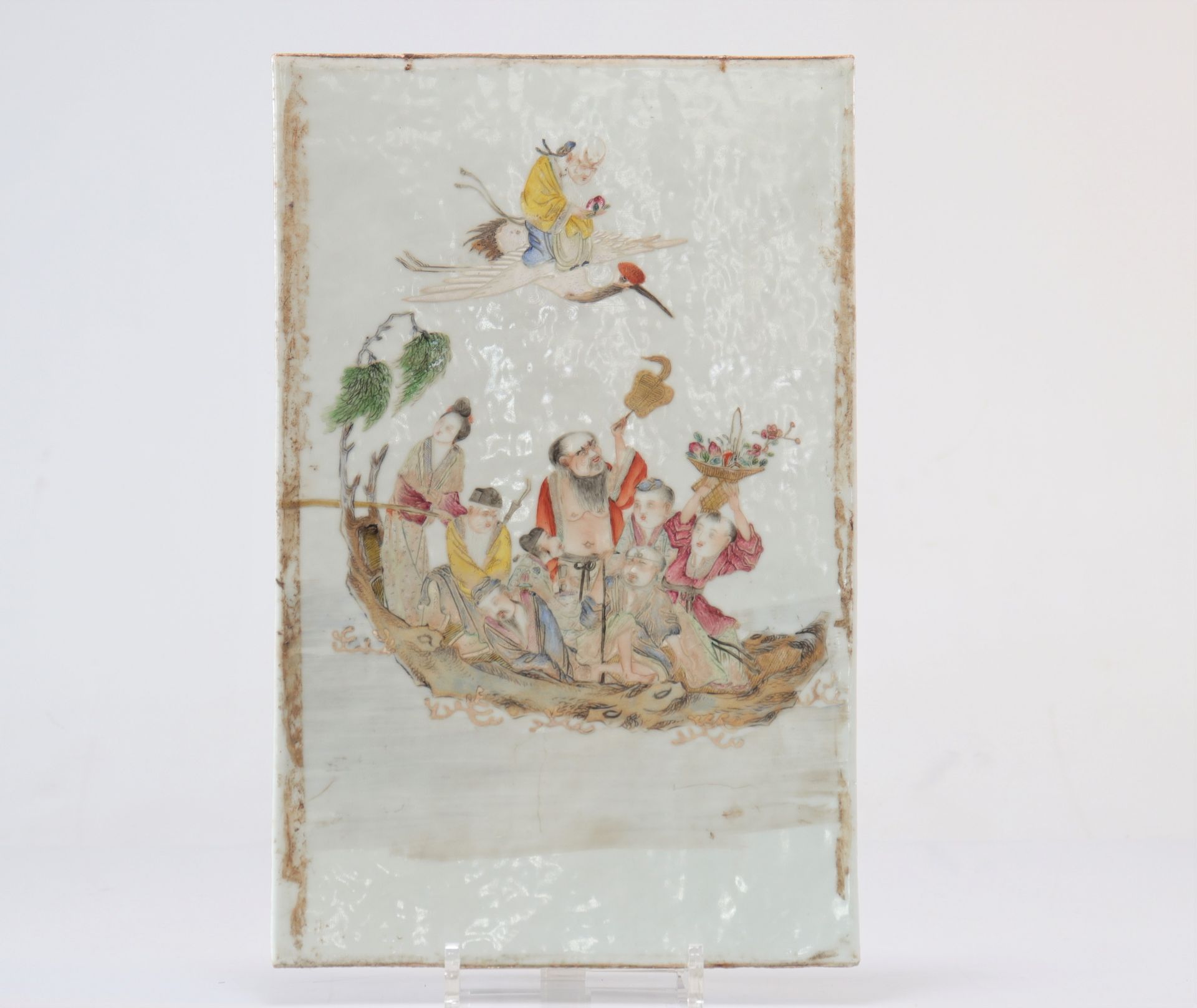 Qianjiang enamel famille rose porcelain plaque circa 1900