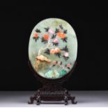 Jade screen with support and coral, turquoise,...