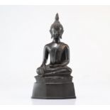 Buddha China / Thailand in bronze XVIIIth mark on the back