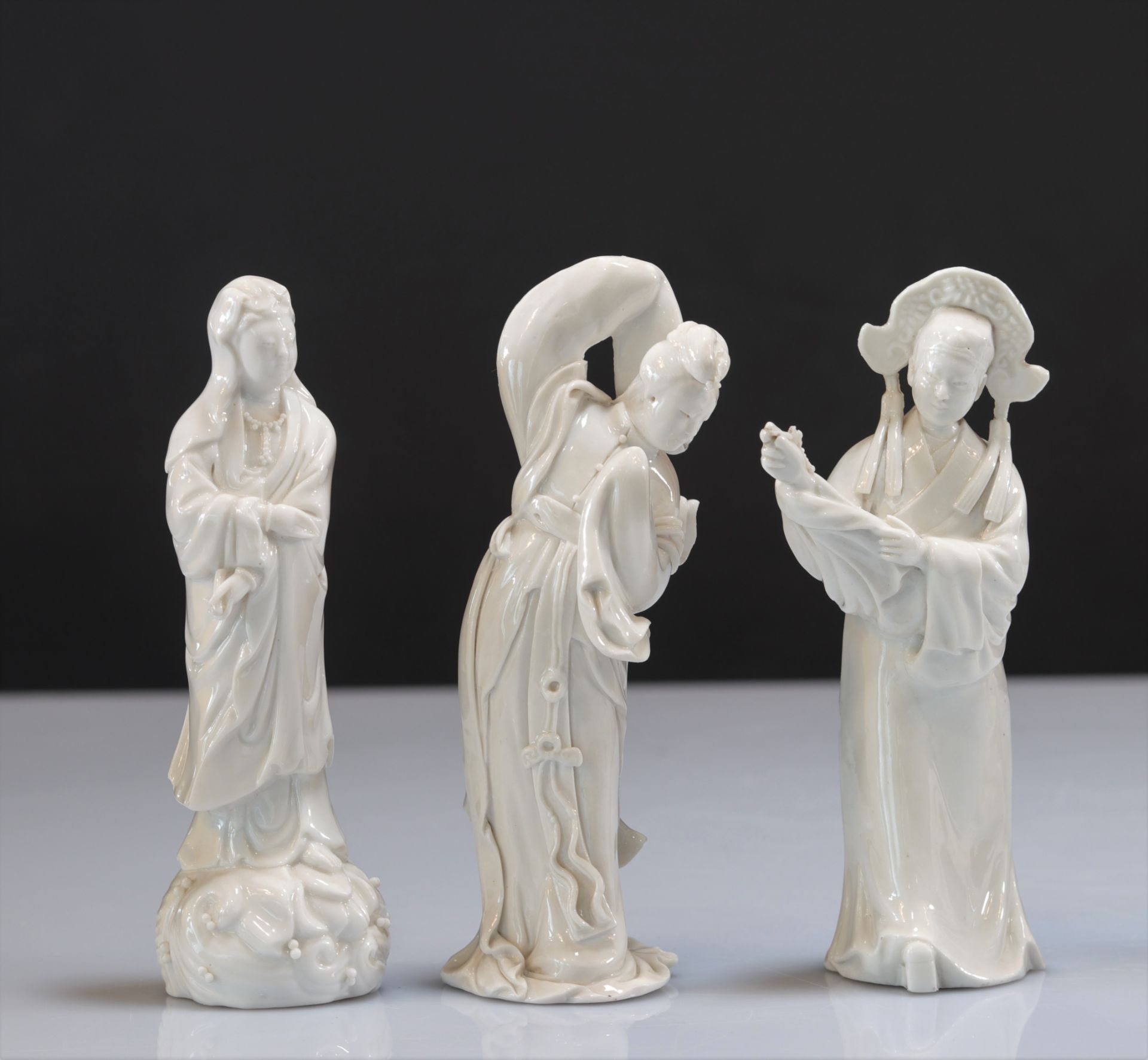 Set of 9 Chinese white porcelain statues - Image 2 of 5
