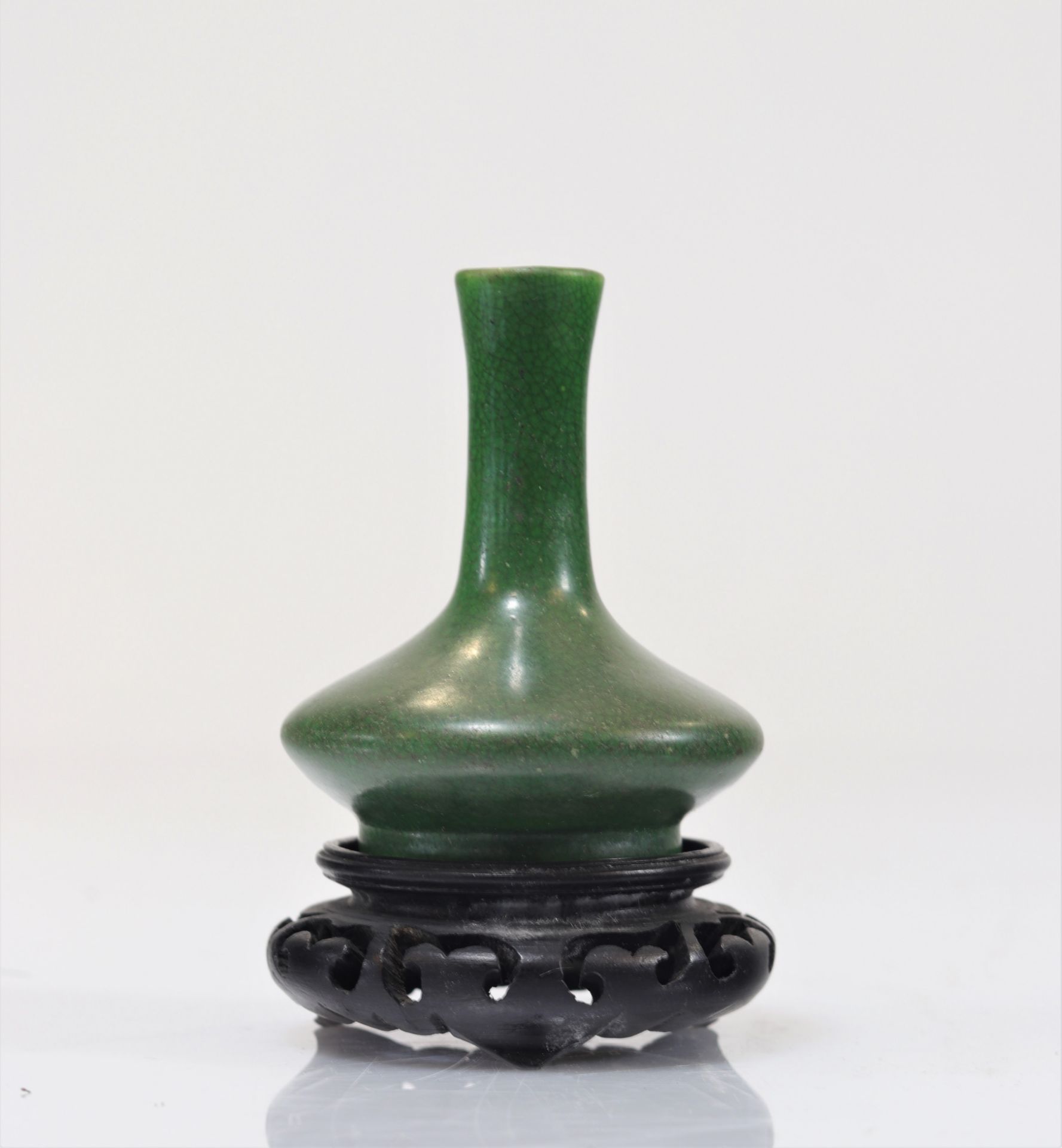 Qing Period Green Monochrome Porcelain Vase