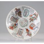 Large plate decorated with wu shuang pu porcelain famille rose