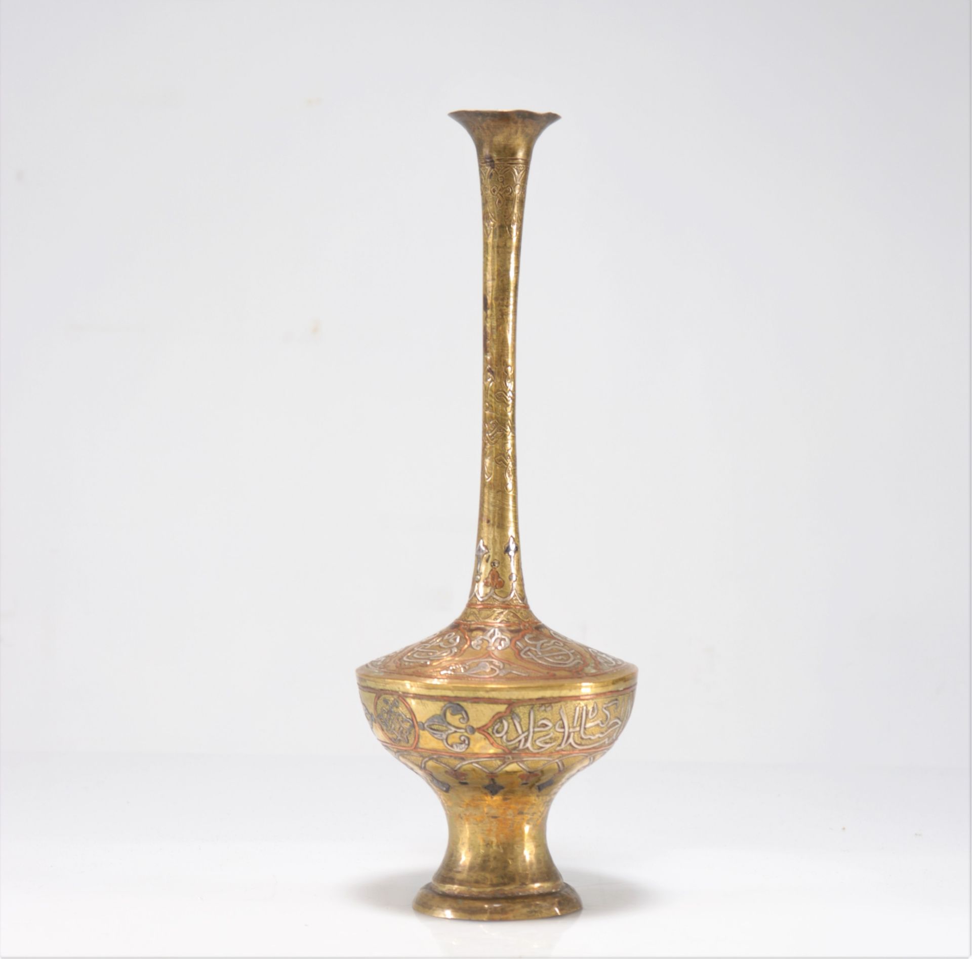 Ottoman vase brass and silver and copper inlay "Cairowe" - Image 2 of 5