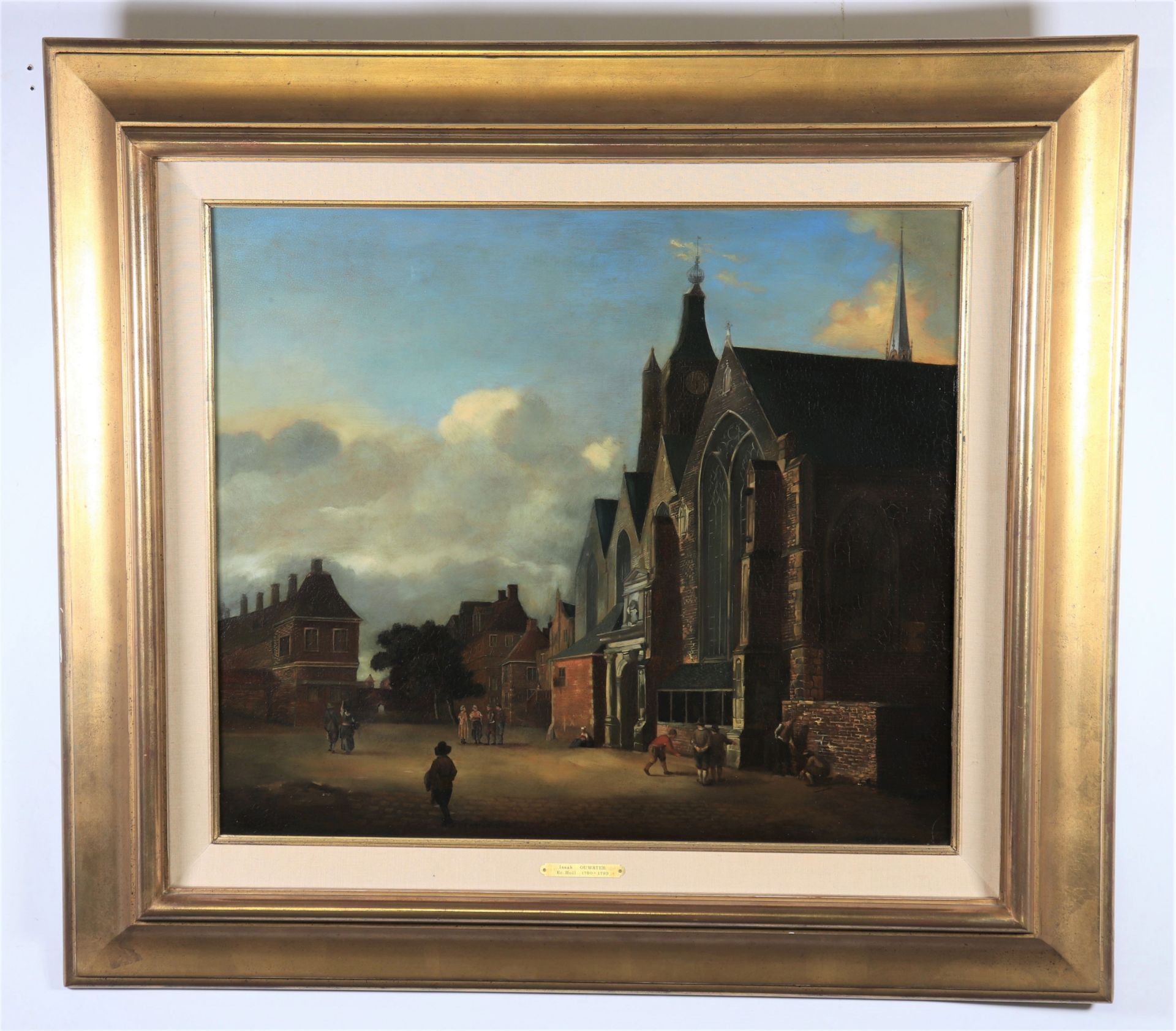 Isaak OUWATER (1748-1793) Dutch School "city view" on copper - Bild 2 aus 2