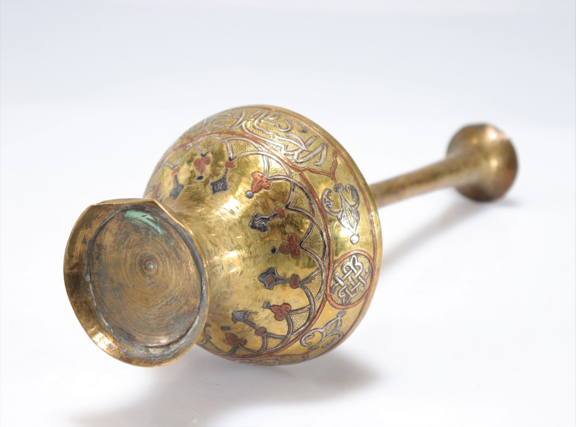 Ottoman vase brass and silver and copper inlay "Cairowe" - Image 4 of 5