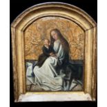 Madonna and Child. Rare Flemish Primitive from the 15th century in the style of Rogier van der Weyde