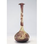 Val Saint Lambert Rare acid-etched vase similar to the works of the Muller brothers