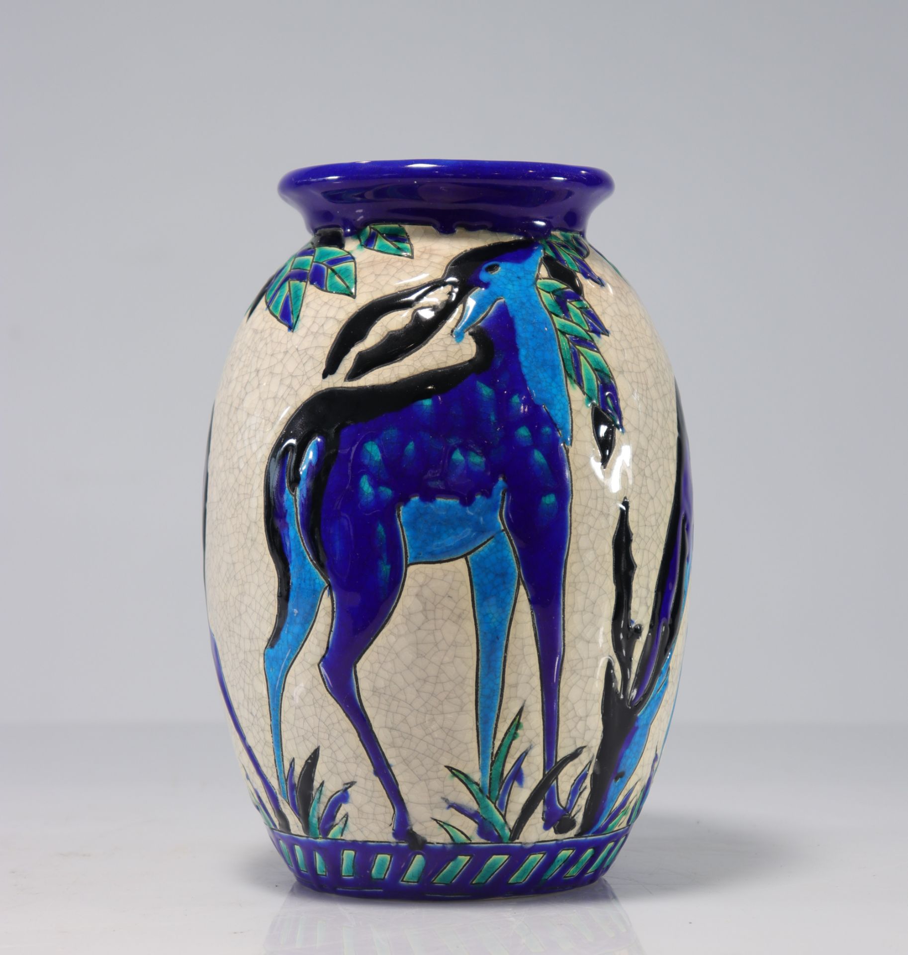 Boch Art Decor vase with deer decoration
