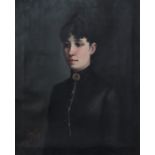 Alarcon oil on canvas portrait of a lady dated 1889