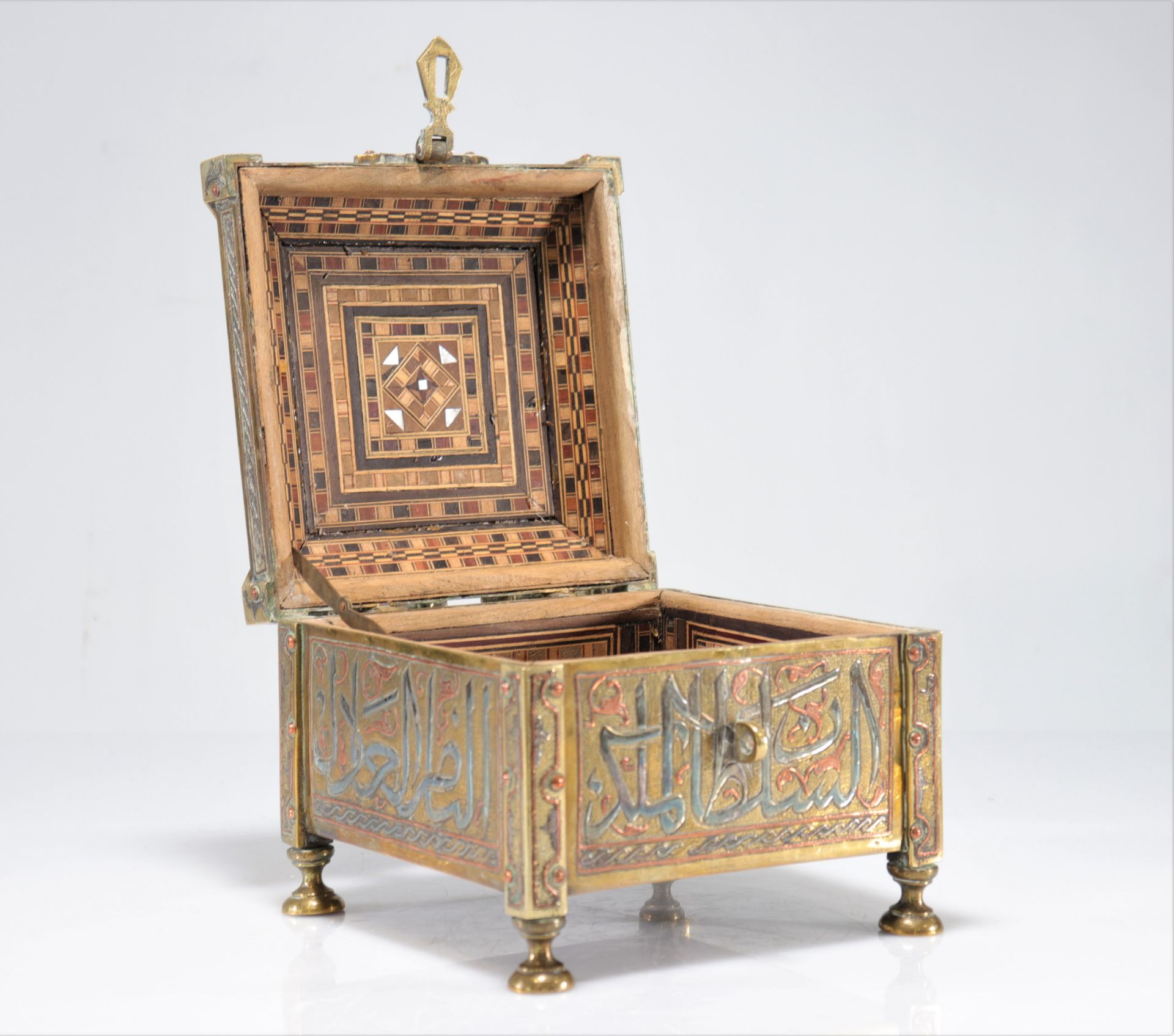 Ottoman box with Koran brass and silver and copper inlay "Cairowe" - Bild 3 aus 10