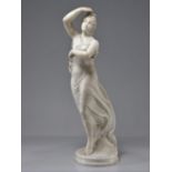 Large marble sculpture "young woman" XIXth signed