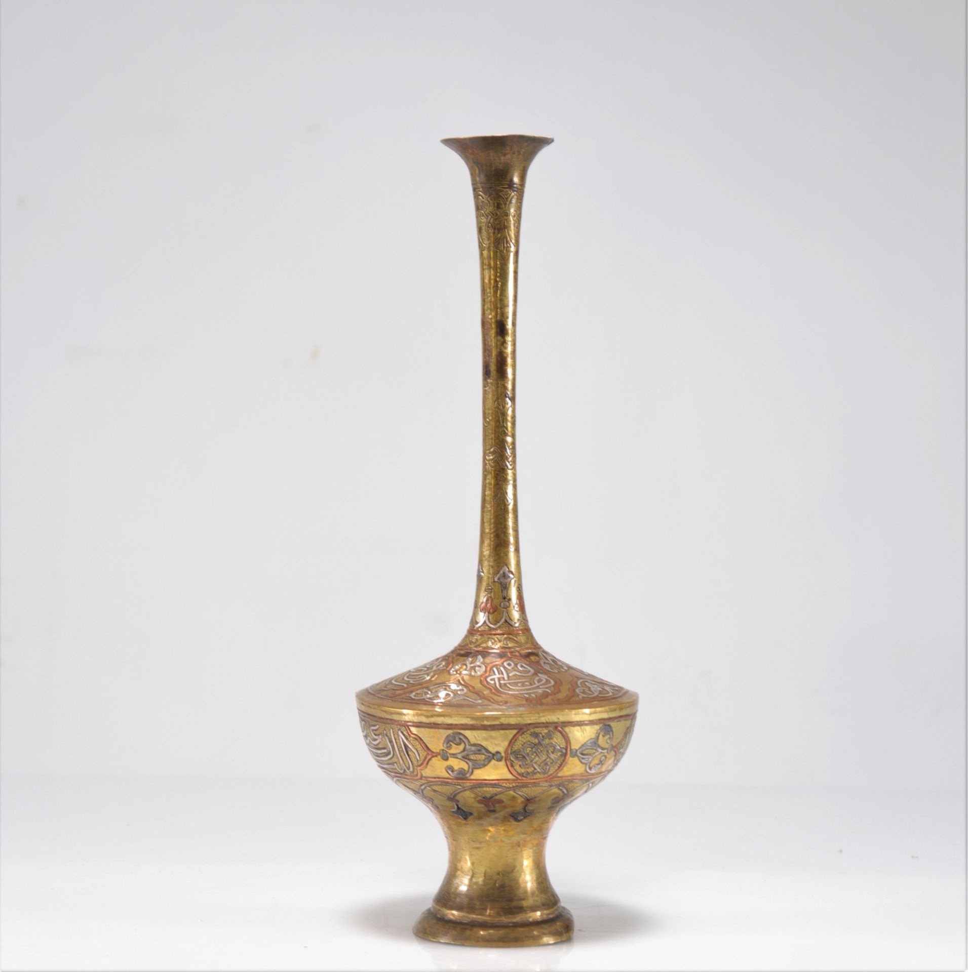 Ottoman vase brass and silver and copper inlay "Cairowe" - Image 3 of 5
