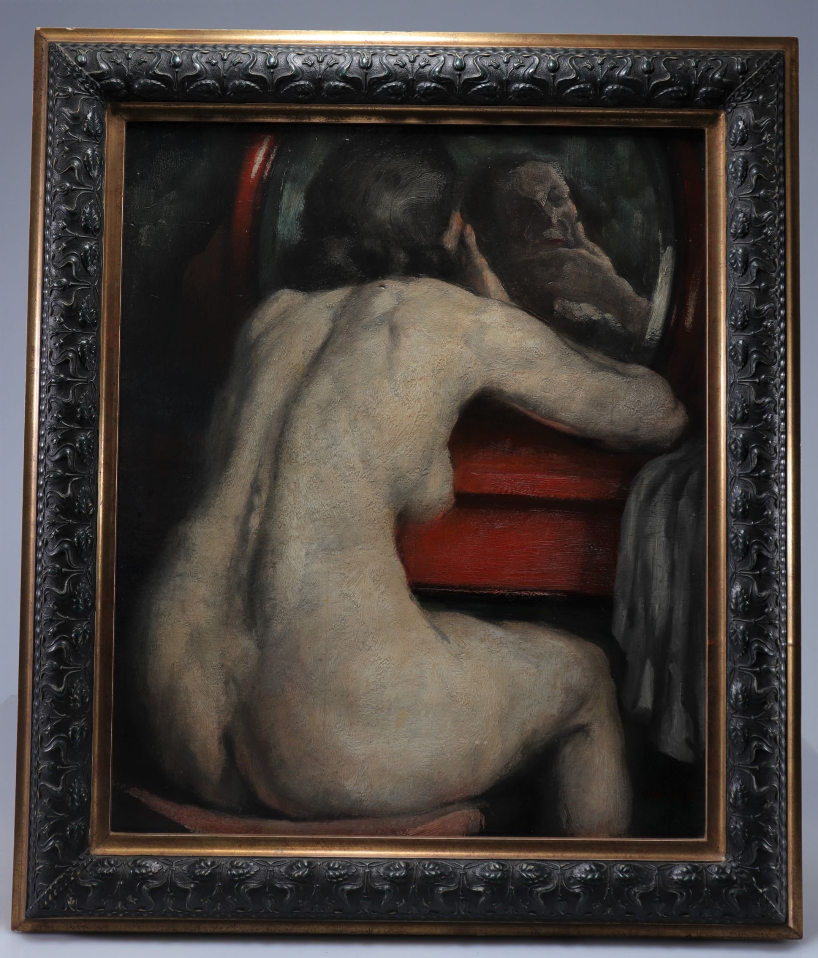 Armand RASSENFOSSE (1862-1934) Oil on canvas "young naked woman from behind" dated 1926 - Bild 2 aus 3