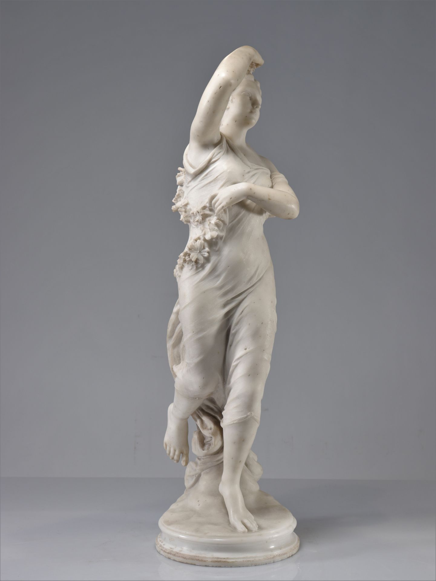 Large marble sculpture "young woman" XIXth signed - Bild 4 aus 6