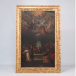 Large oil on canvas (mounted) 17th "religious scene"