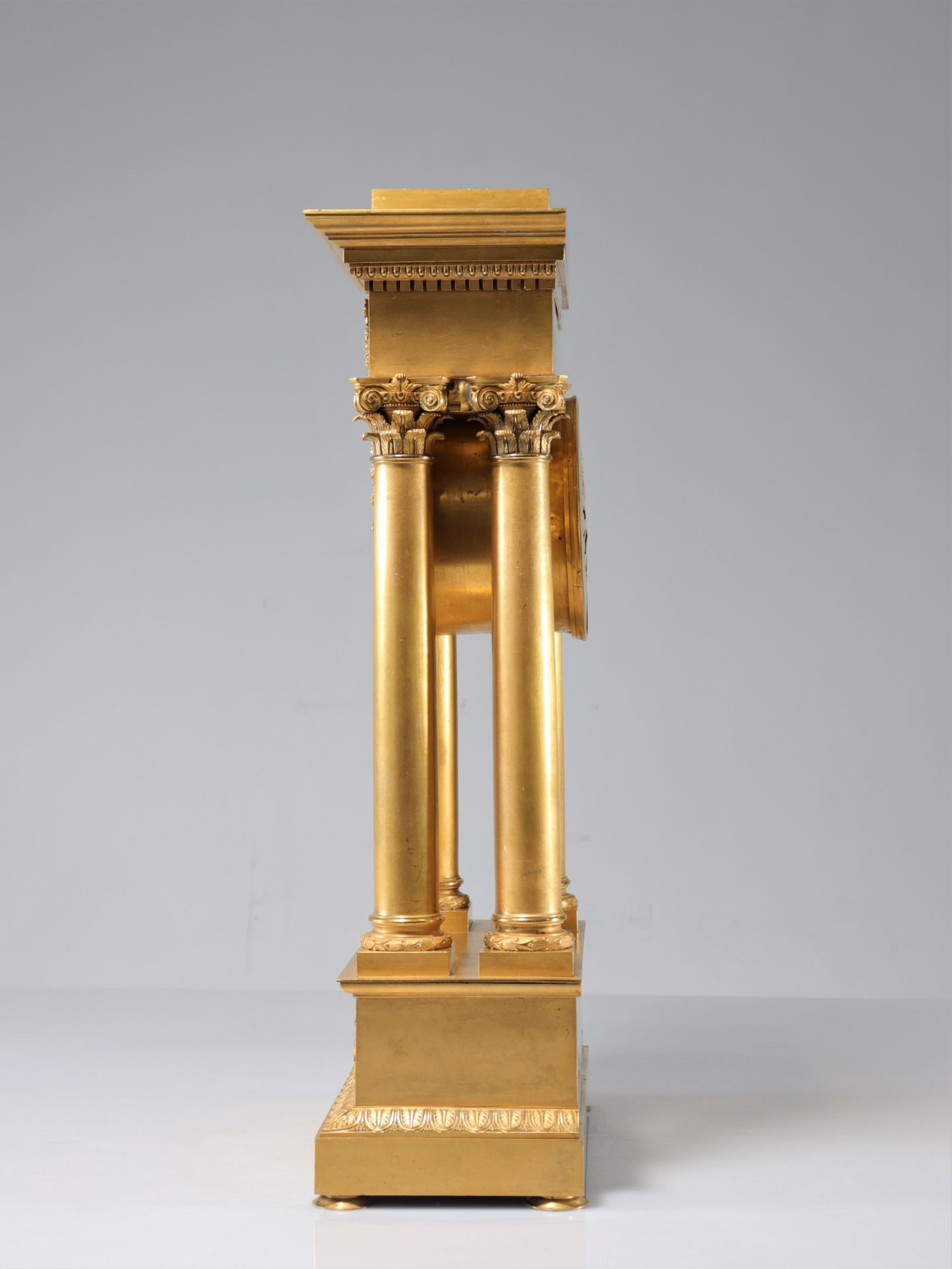Large Charles X portico clock with pendulum in compensation beautiful quality of gilding - Bild 3 aus 6