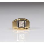 Signet ring in gold (18k) and stone (16.2gr)