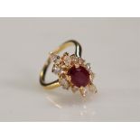 Gold ring (18k) Rubies and diamonds (8gr)