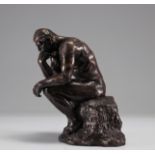 Auguste Rodin (After). " The Thinker ". Lost wax bronze with brown patina. Signed "Rodin" hollow. Be