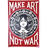 Shepard Fairey - OBEY. â€œMake art not warâ€. 2015. Offset color lithograph on paper. Signed lower