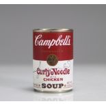 Andy Warhol (after). Campbell's Soup "Curly Noodle with Chicken". Metal tin can.