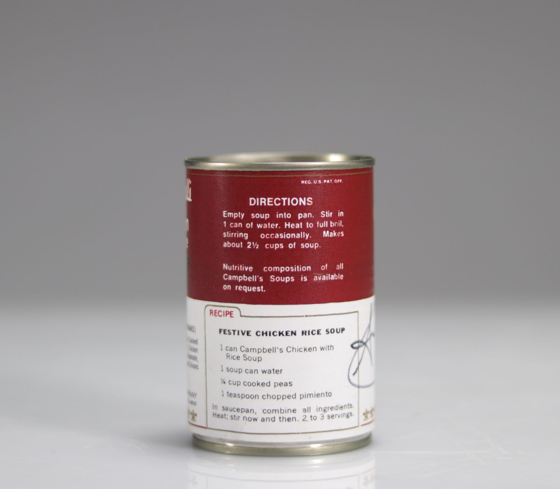 Andy Warhol (after). Campbell's Soup "Chiken with rice". Metal tin can. - Bild 2 aus 4