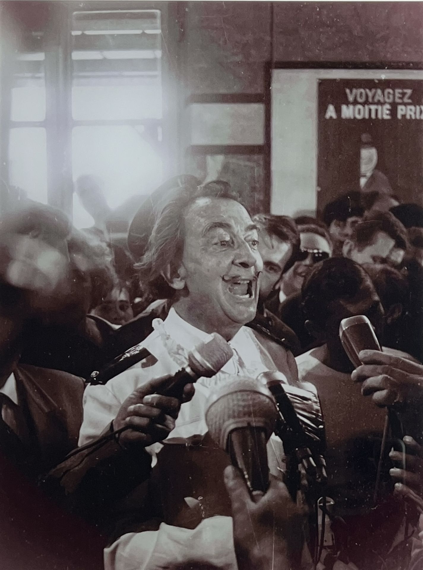 Julia Robert and Salvador Dali. Photography under altuglass. Salvador Dali at Perpignan station on A