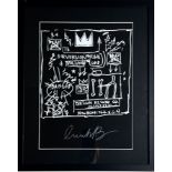 Jean-Michel Basquiat (attr). Monochrome lithograph. â€œThe Offs First recordâ€. 1983. Signed on the