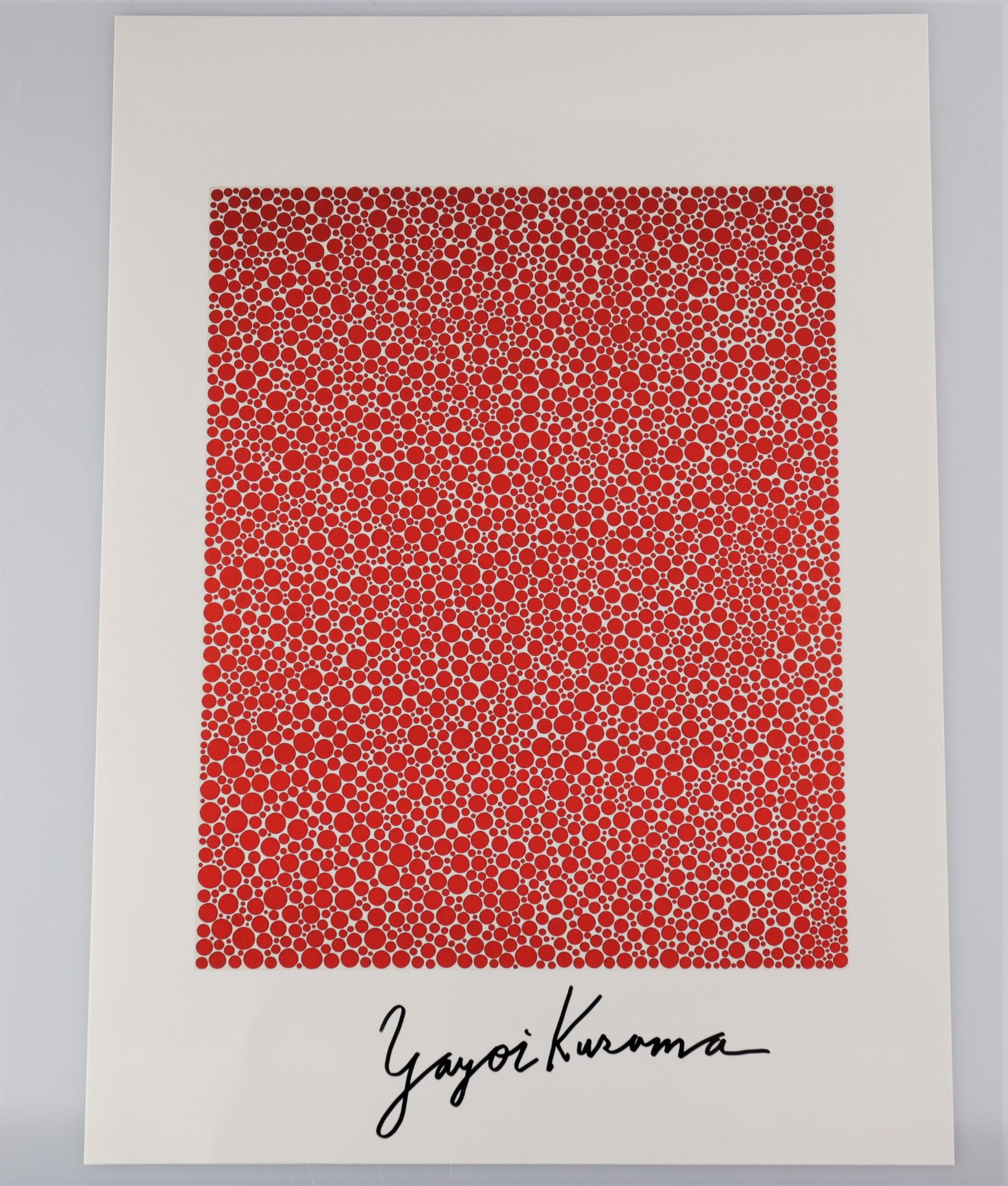Yayoi Kusama. â€œDot Accumulationâ€. Color photography. Signed "Yayoi Kusama" in black marker.