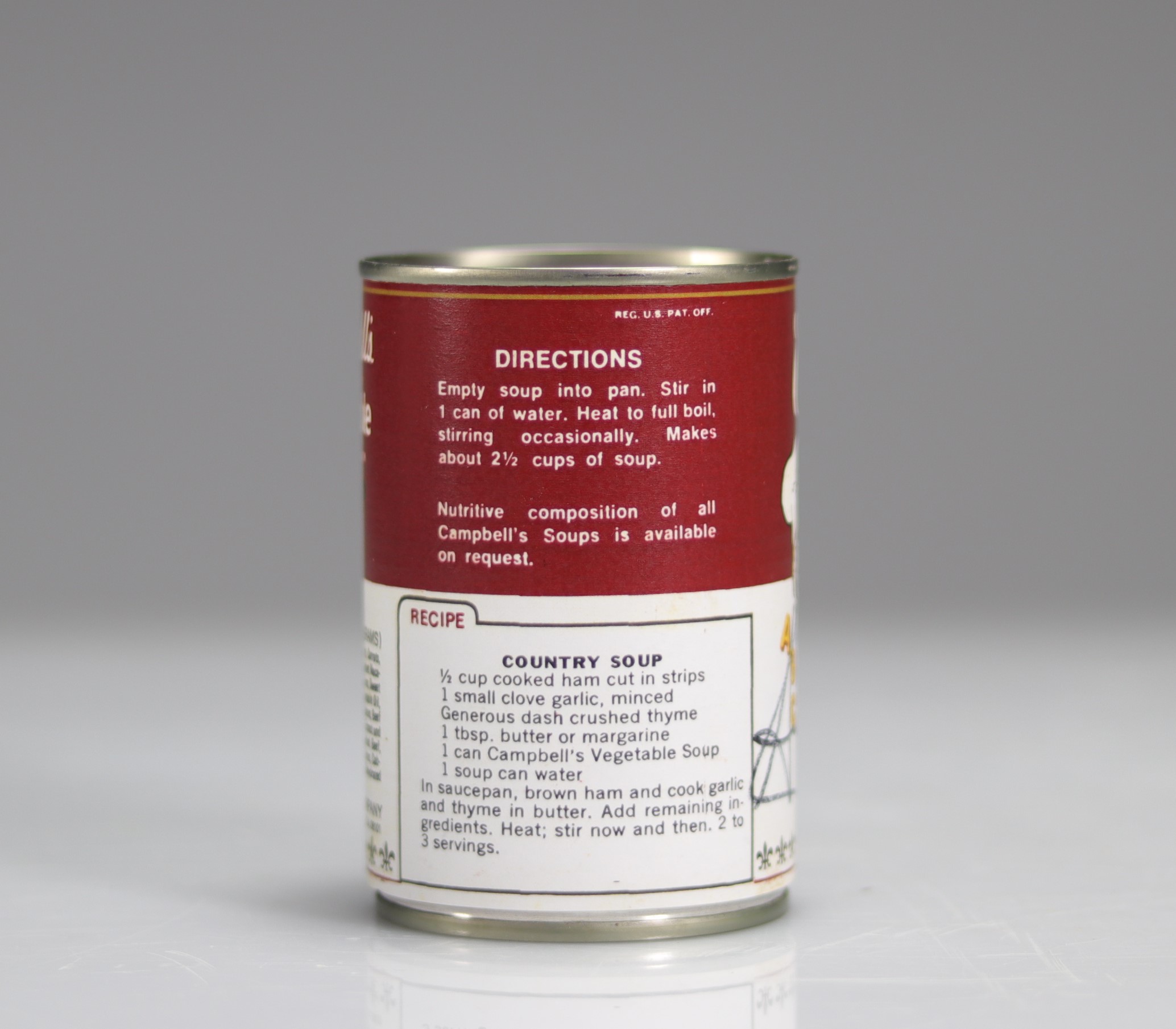 Andy Warhol (after). Campbell's Soup "Vegetable". Metal tin can. - Image 2 of 4