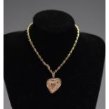 Guillaume Corneille. Heart. 1997. Necklace or Bracelet. Vermeil ball mesh chain, 9 micron gold plate