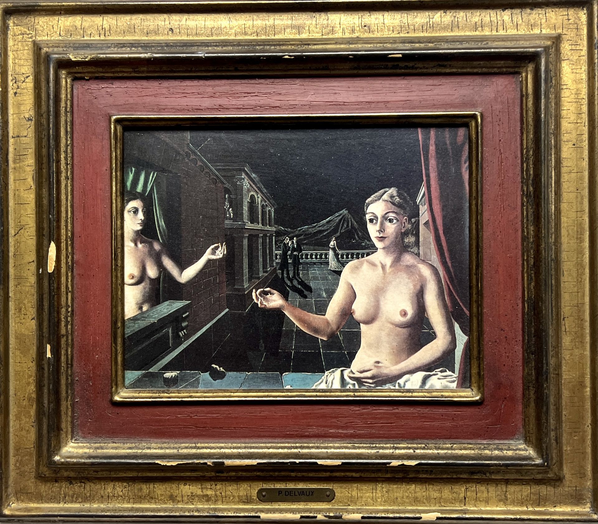 Paul Delvaux. Circa 1970-80. Printing on metal plate.