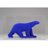 The Pompon bear edition Yves Klein. Resin molded after Francois Pompon's Polar Bear, painted in IKB
