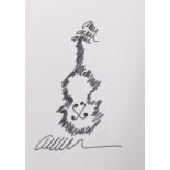 Arman Fernandez. "Violin". Felt pen drawing on paper. Signed "Arman" four times.