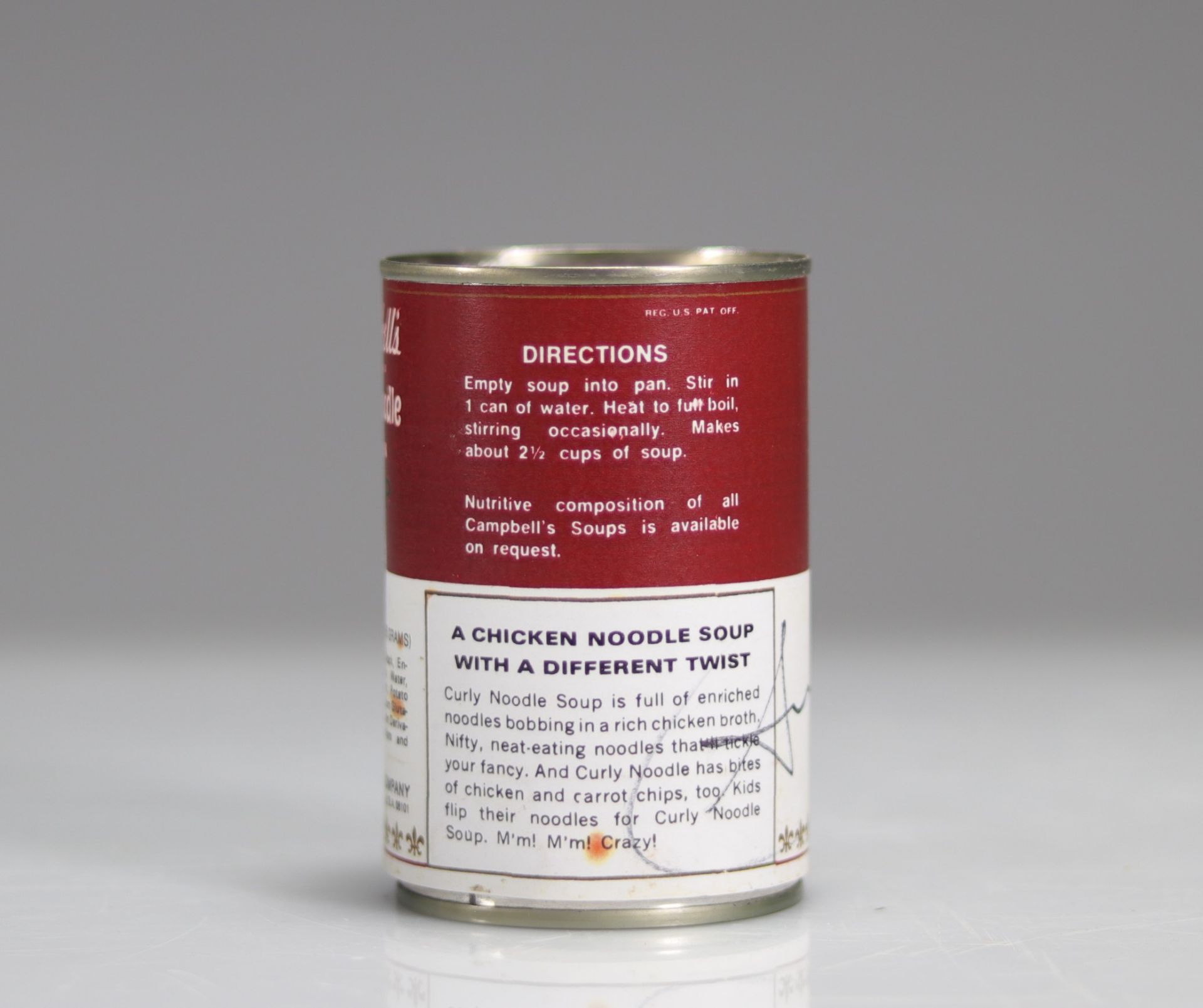 Andy Warhol (after). Campbell's Soup "Curly Noodle with Chicken". Metal tin can. - Bild 2 aus 4