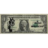 Banksy. â€œRat Paparazziâ€. 2015. Ink stencil on a real one dollar banknote from â€œThe United Stat