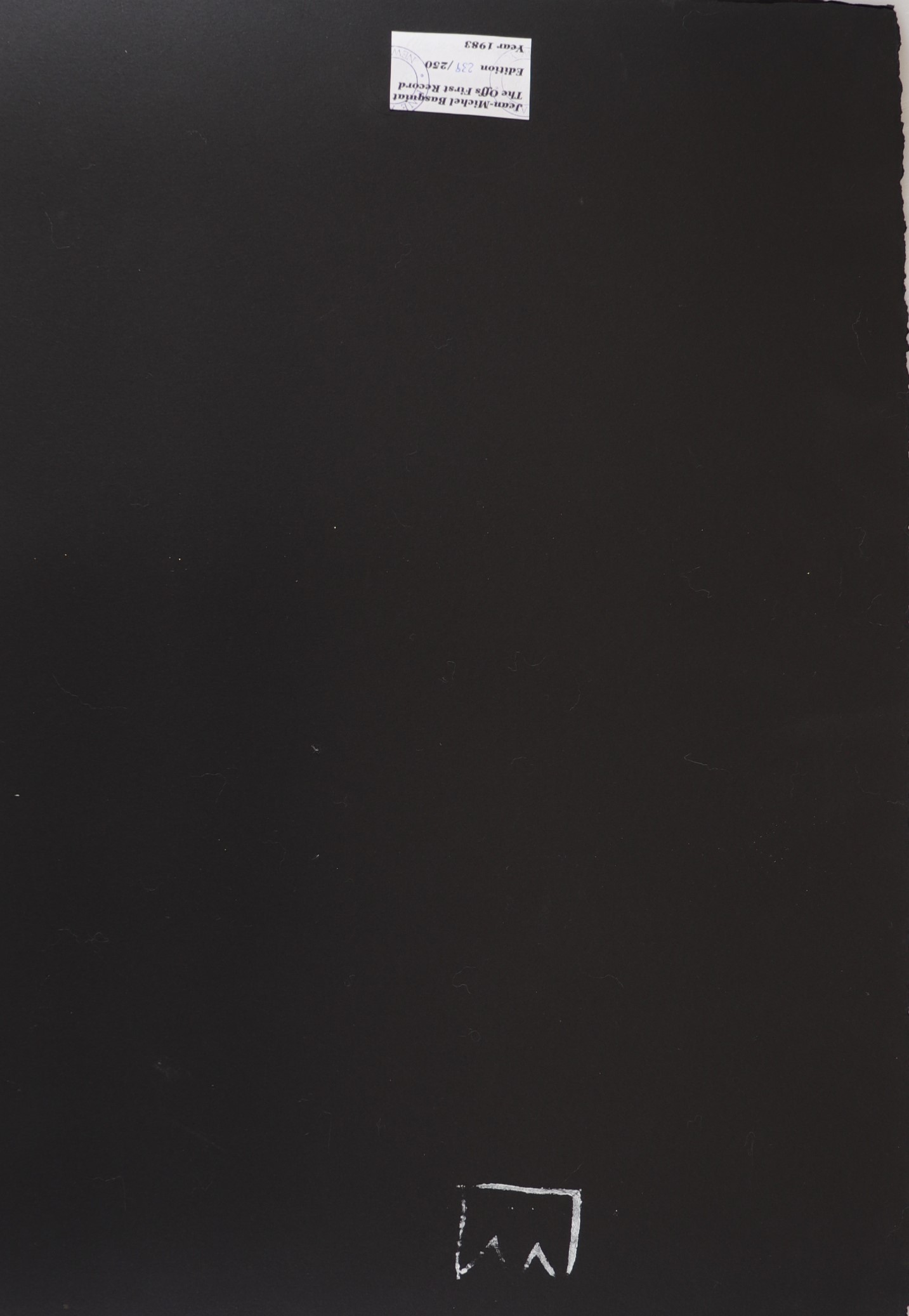 Jean-Michel Basquiat (attr). Monochrome lithograph. â€œThe Offs First recordâ€. 1983. Signed on the - Image 2 of 2