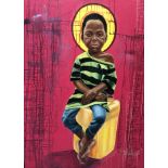 Josue MBANGA LLOKO (1997) oil on canvas "my sin"