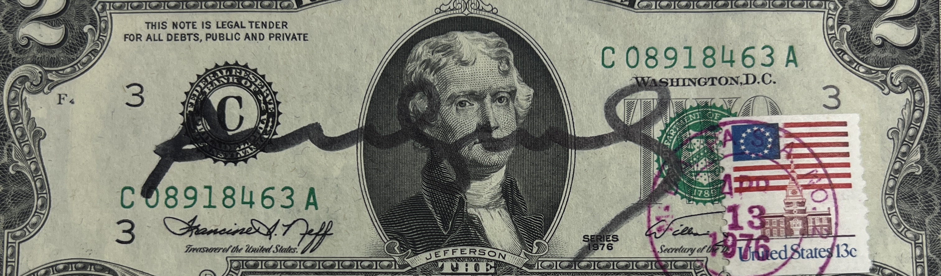 Andy Warhol. American 2 dollar bill. - Image 2 of 3