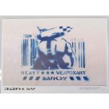 Banksy. â€œHeavy Weaponryâ€. Bristol, 1999. Color offset print, published by Bristol Photography in