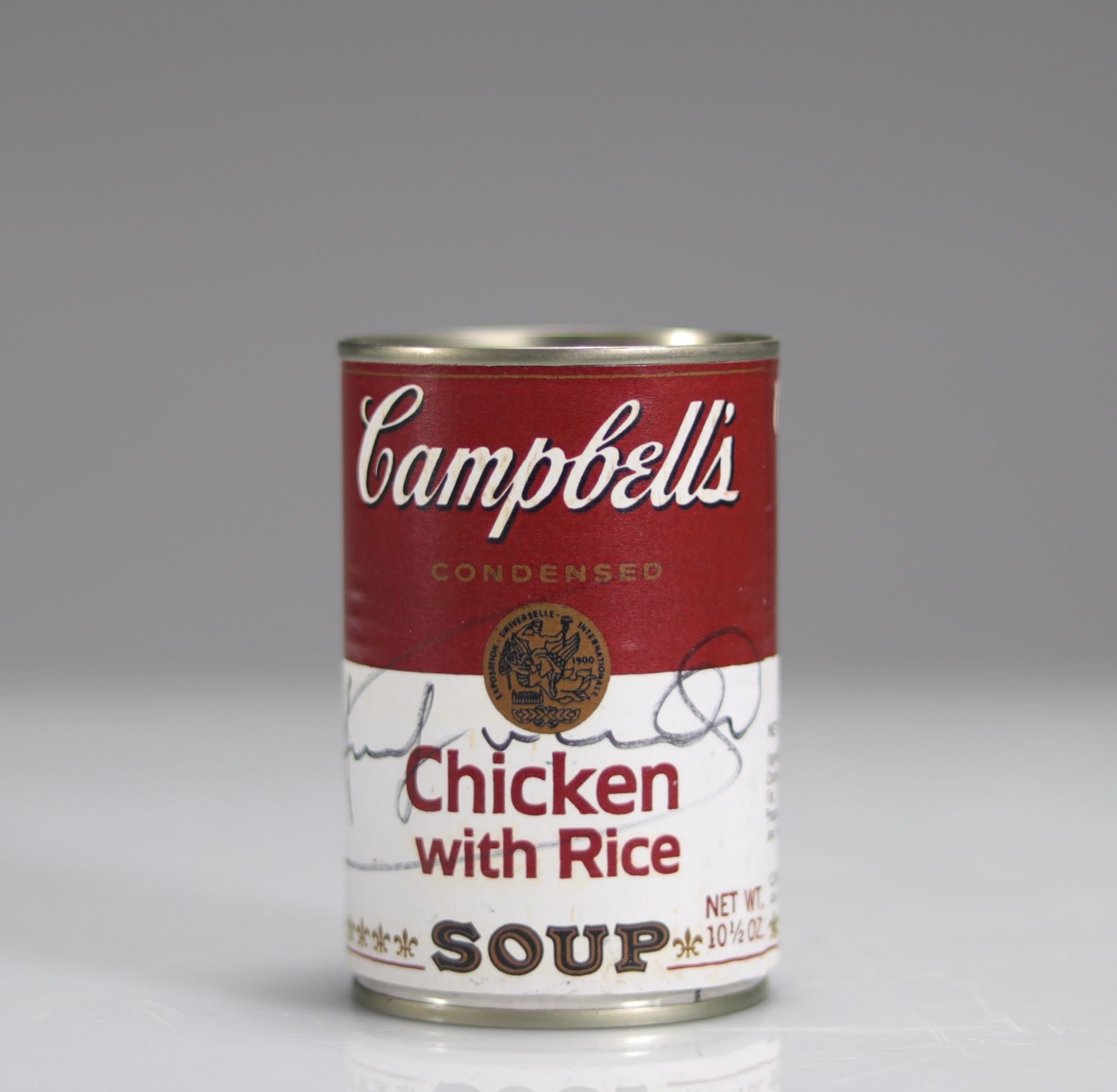 Andy Warhol (after). Campbell's Soup "Chiken with rice". Metal tin can.