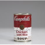 Andy Warhol (after). Campbell's Soup "Chiken with rice". Metal tin can.