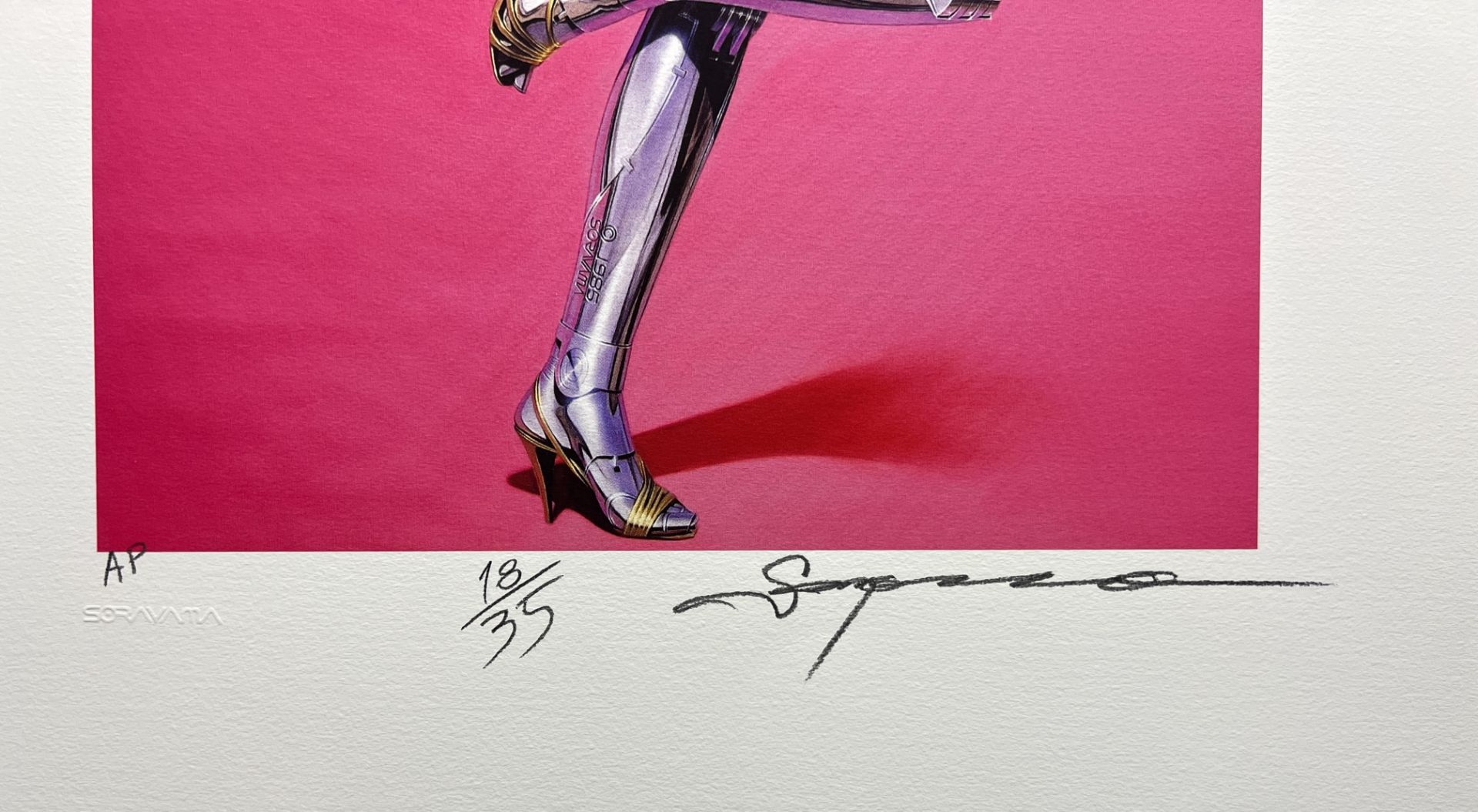 Hajime SORAYAMA. â€œYellow Dressâ€. Color lithograph. 2020. Signed â€œSoryamaâ€ in pencil lower ri - Bild 2 aus 3